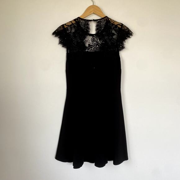 BB Dakota Cindy Lace Fit n' Flare Dress Black Small - Picture 5 of 9